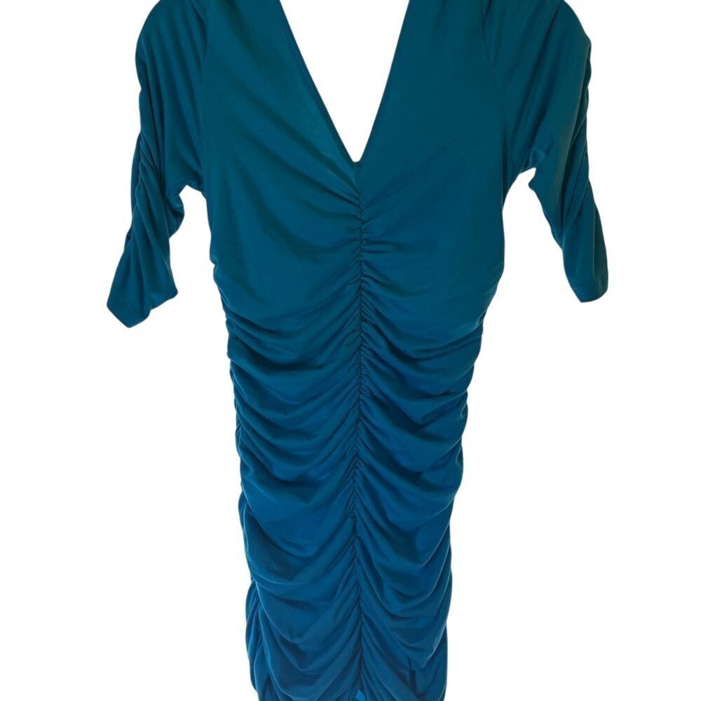 Woman's Derek Heart Vibrant Blue Ruched‎ Mini Dress